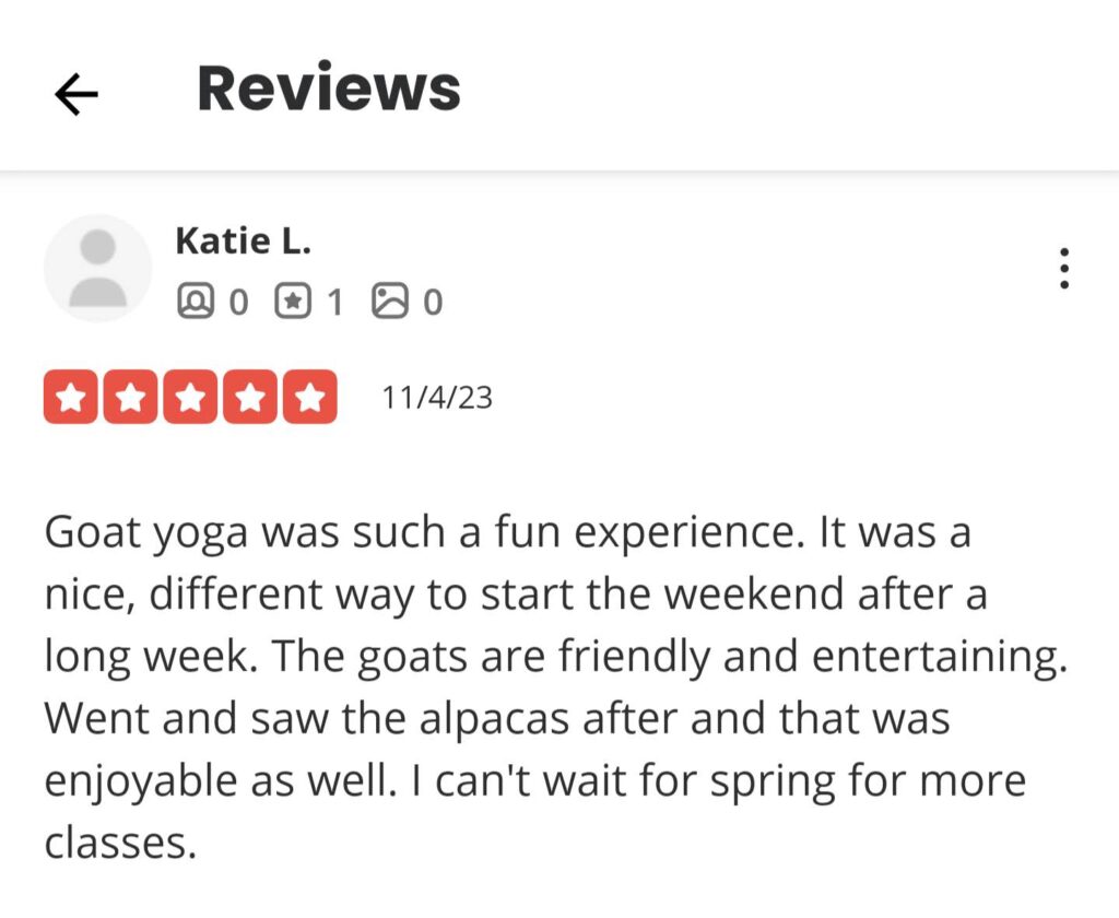 Review by Katie L on Yelp